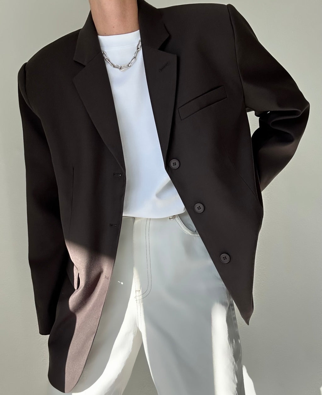 MAEVE BOXY BLAZER | dark brown