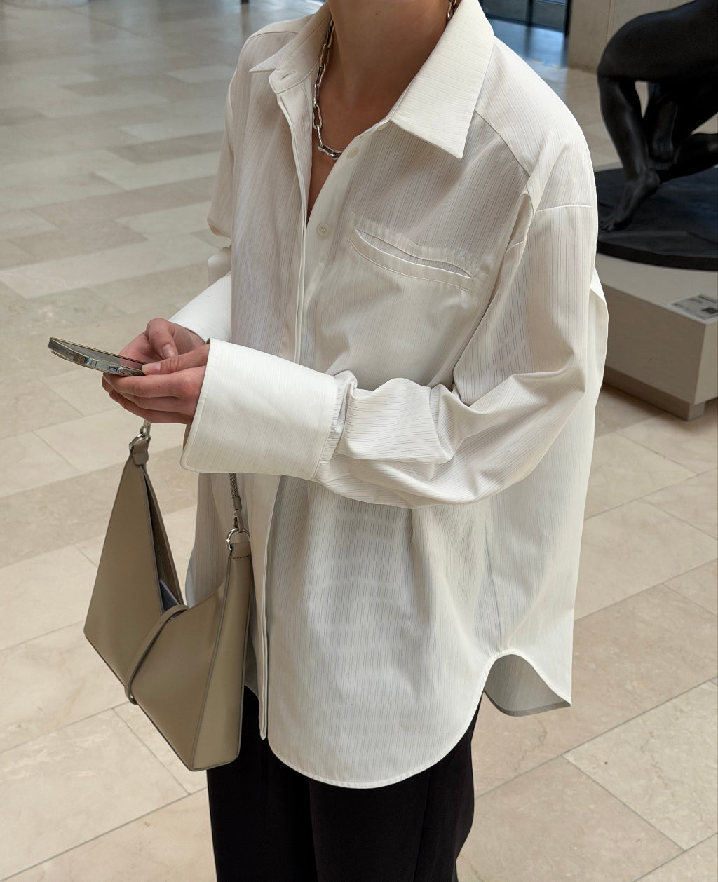 KAI SHIRT | white shadow stripe
