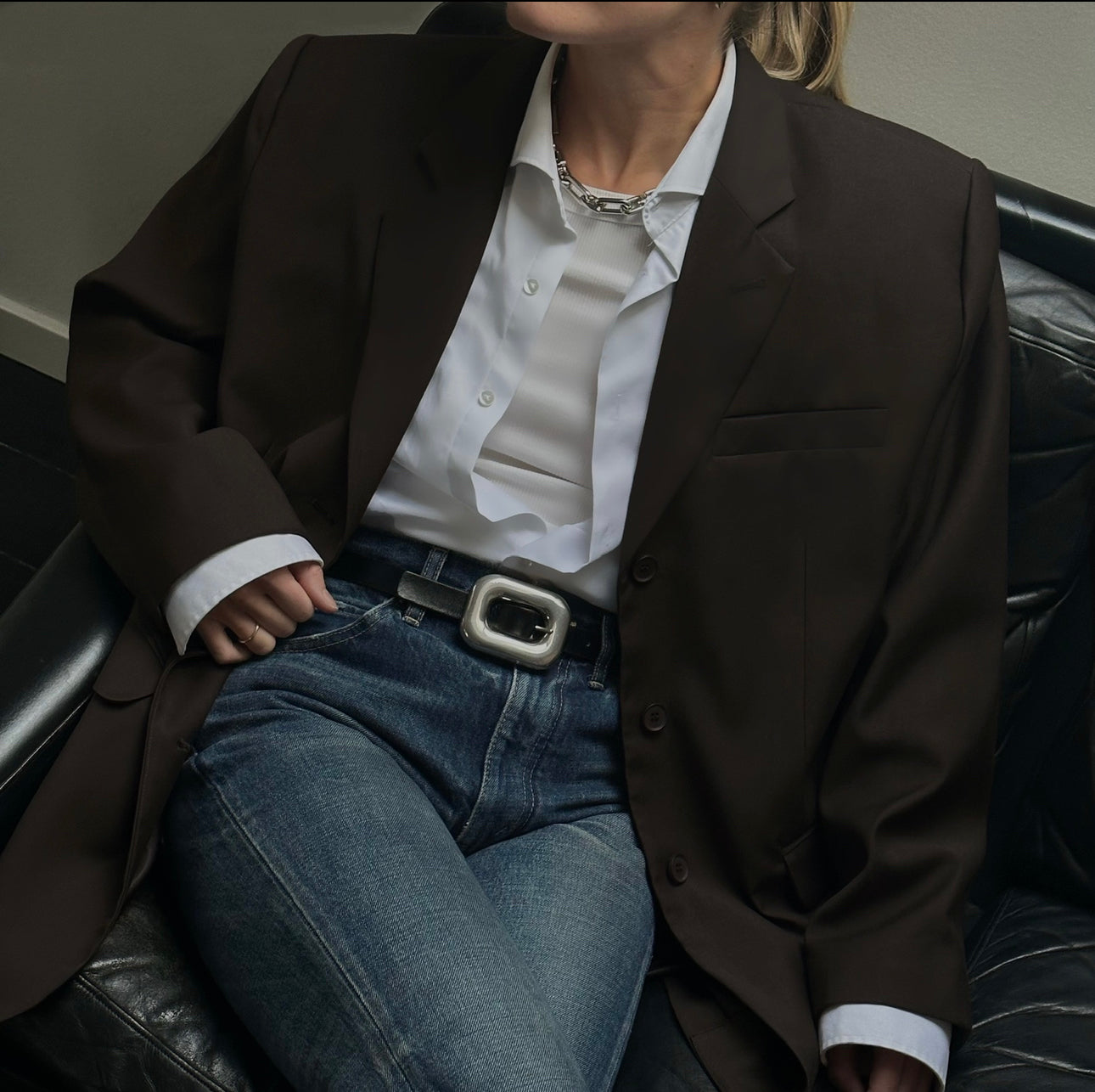 MAEVE BOXY BLAZER | dark brown