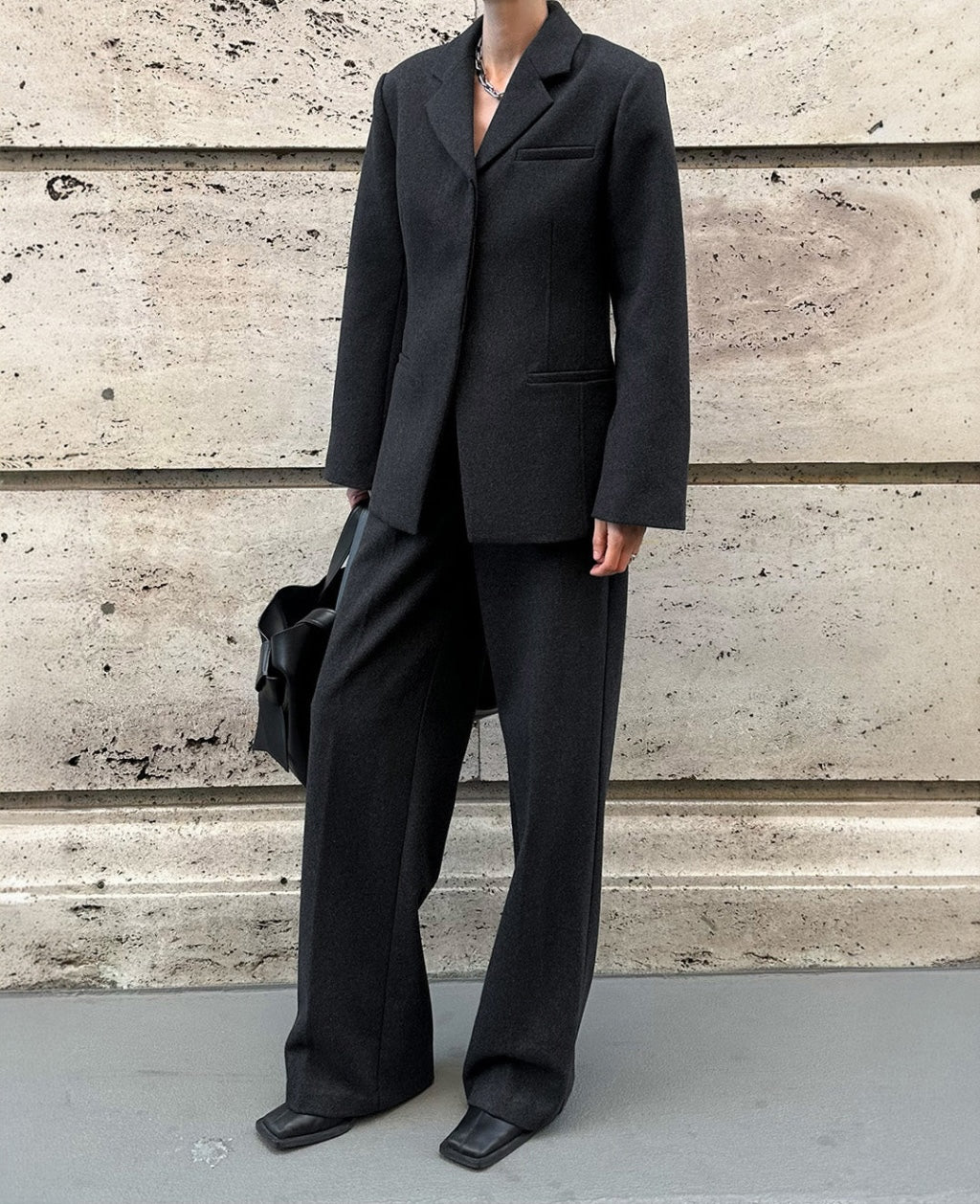 AMBRA WOOL BLAZER | dark grey