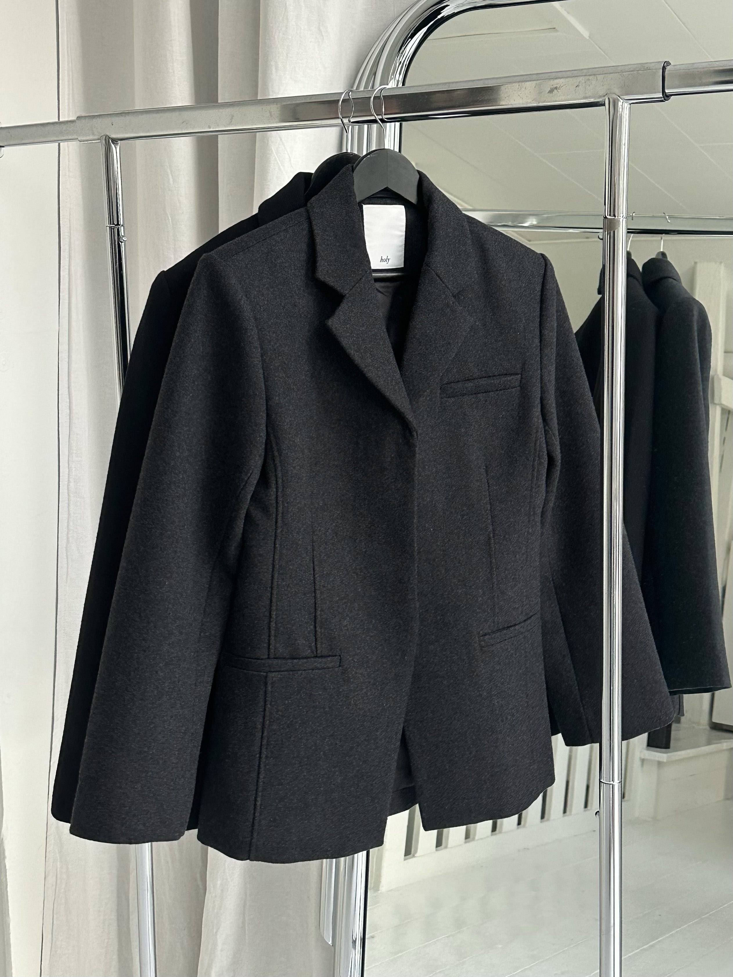 AMBRA WOOL BLAZER | black