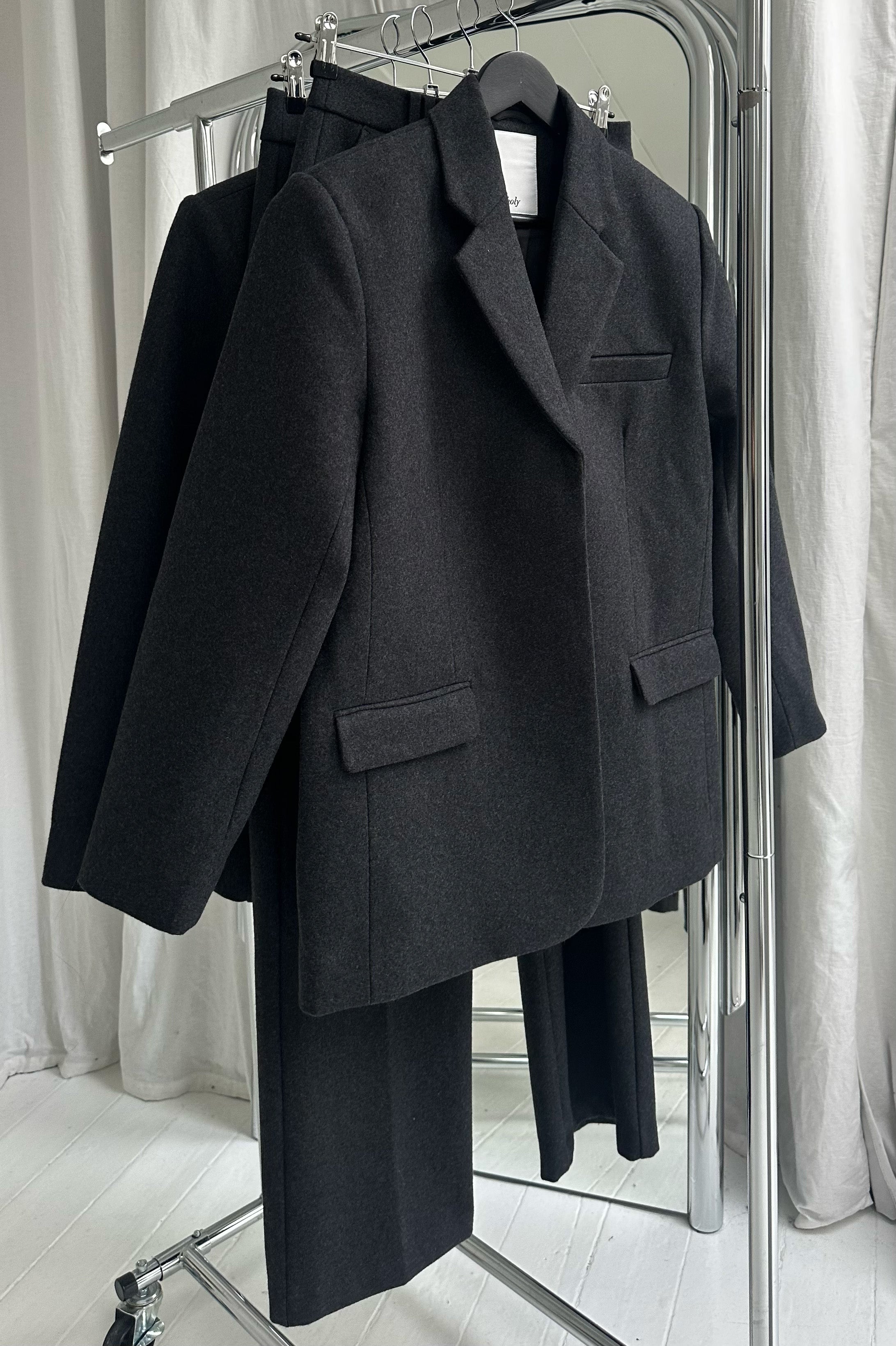 AMBRA WOOL BLAZER | dark grey