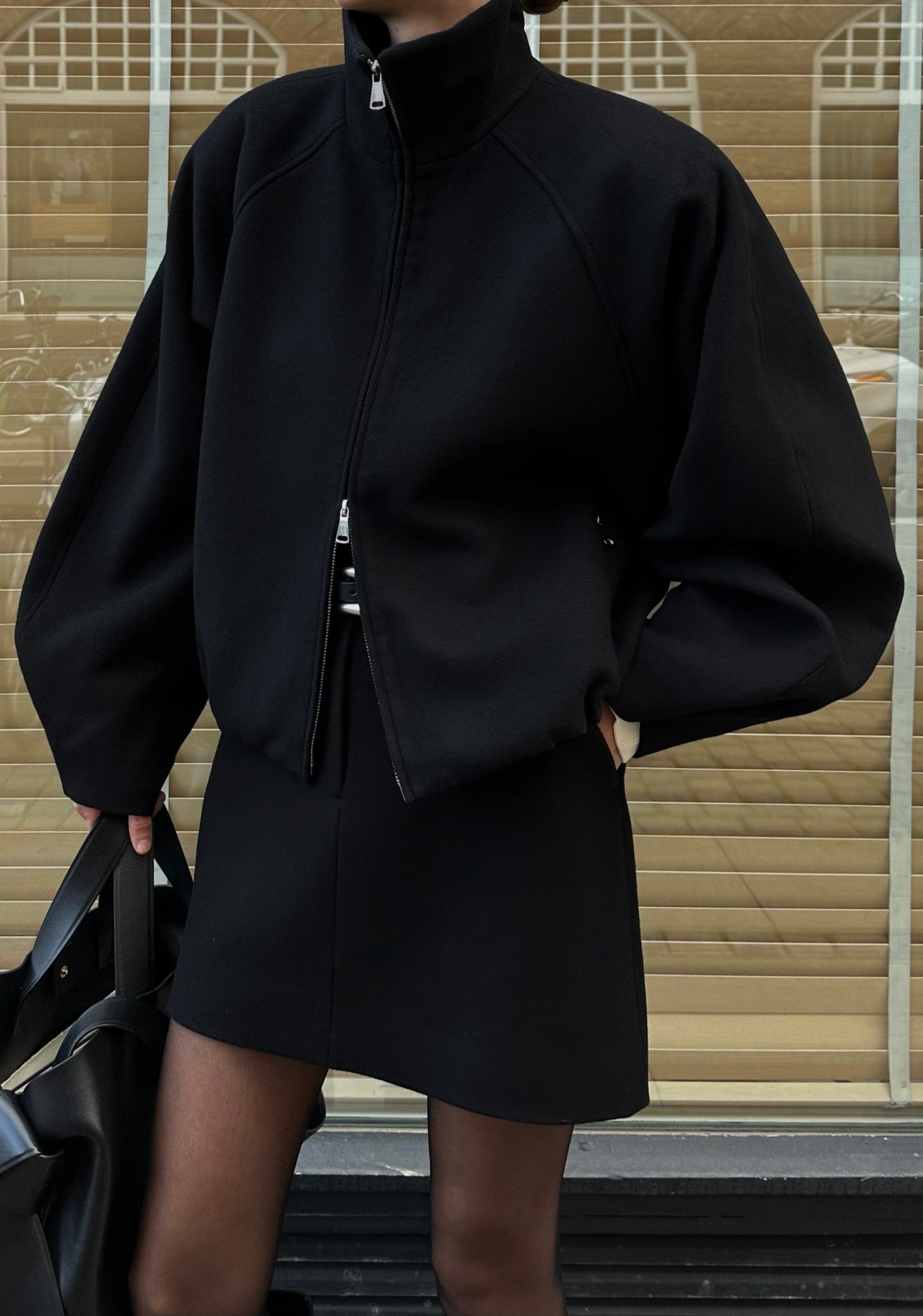 SLOANE WOOL BOMBER | black