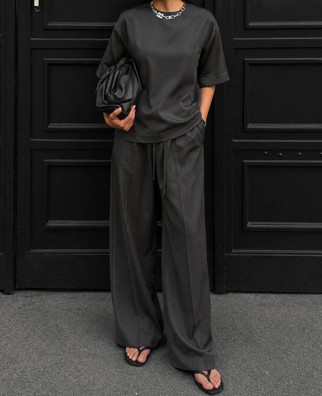 DEIA DRAWSTRING PANTS | dark grey
