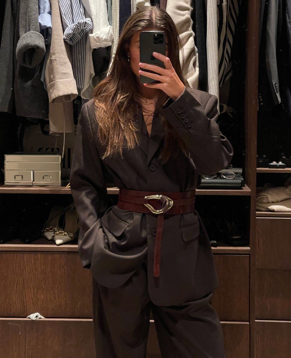 MAEVE BOXY BLAZER | dark brown