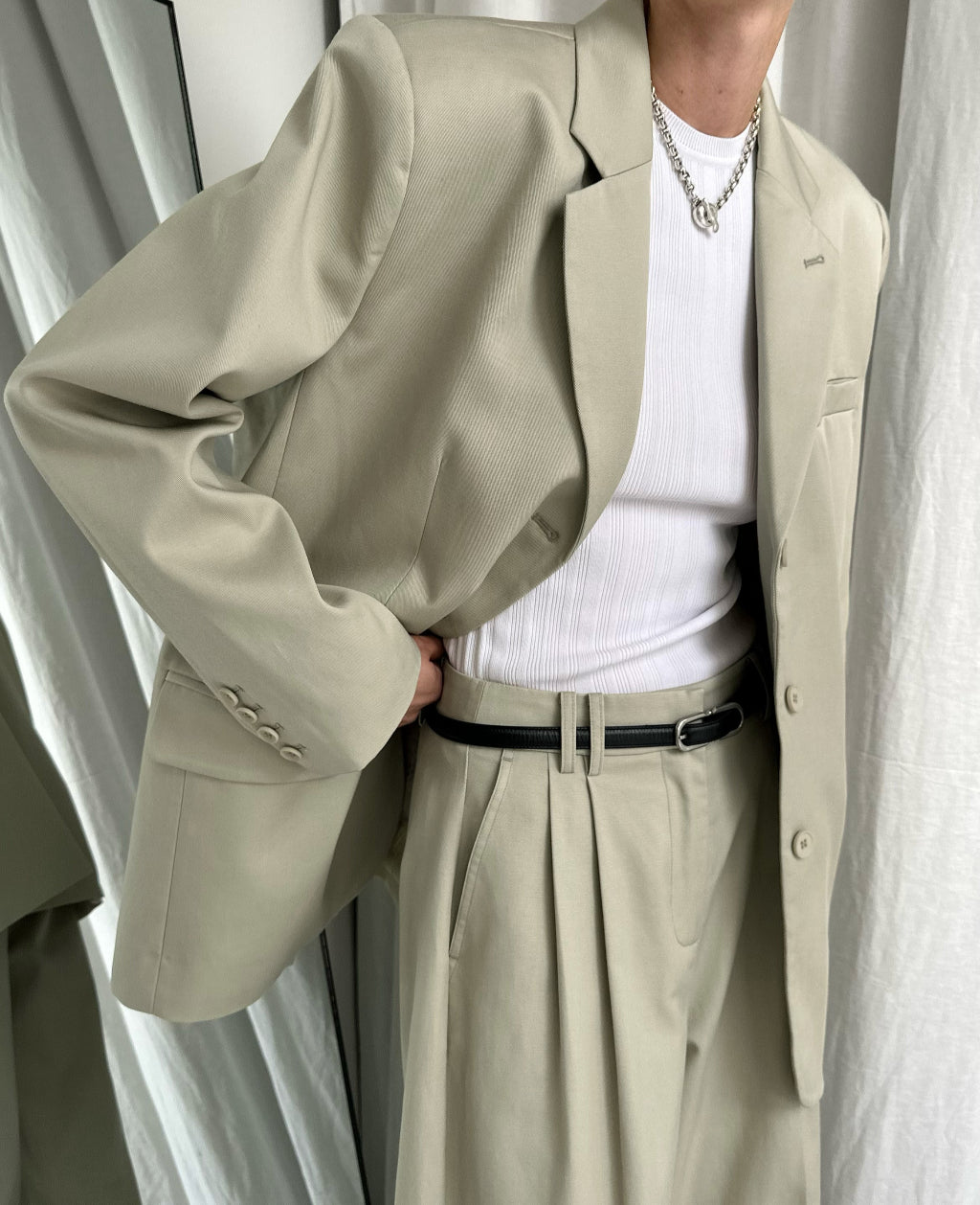 MAEVE BOXY BLAZER | light olive
