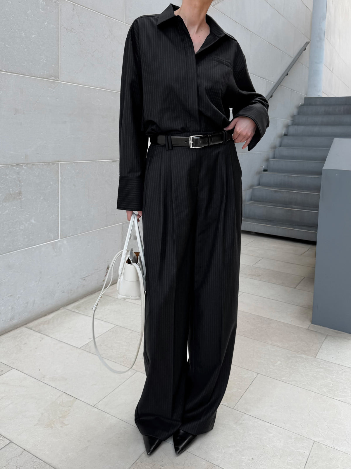 MAEVE PANTS | midnight pin stripe