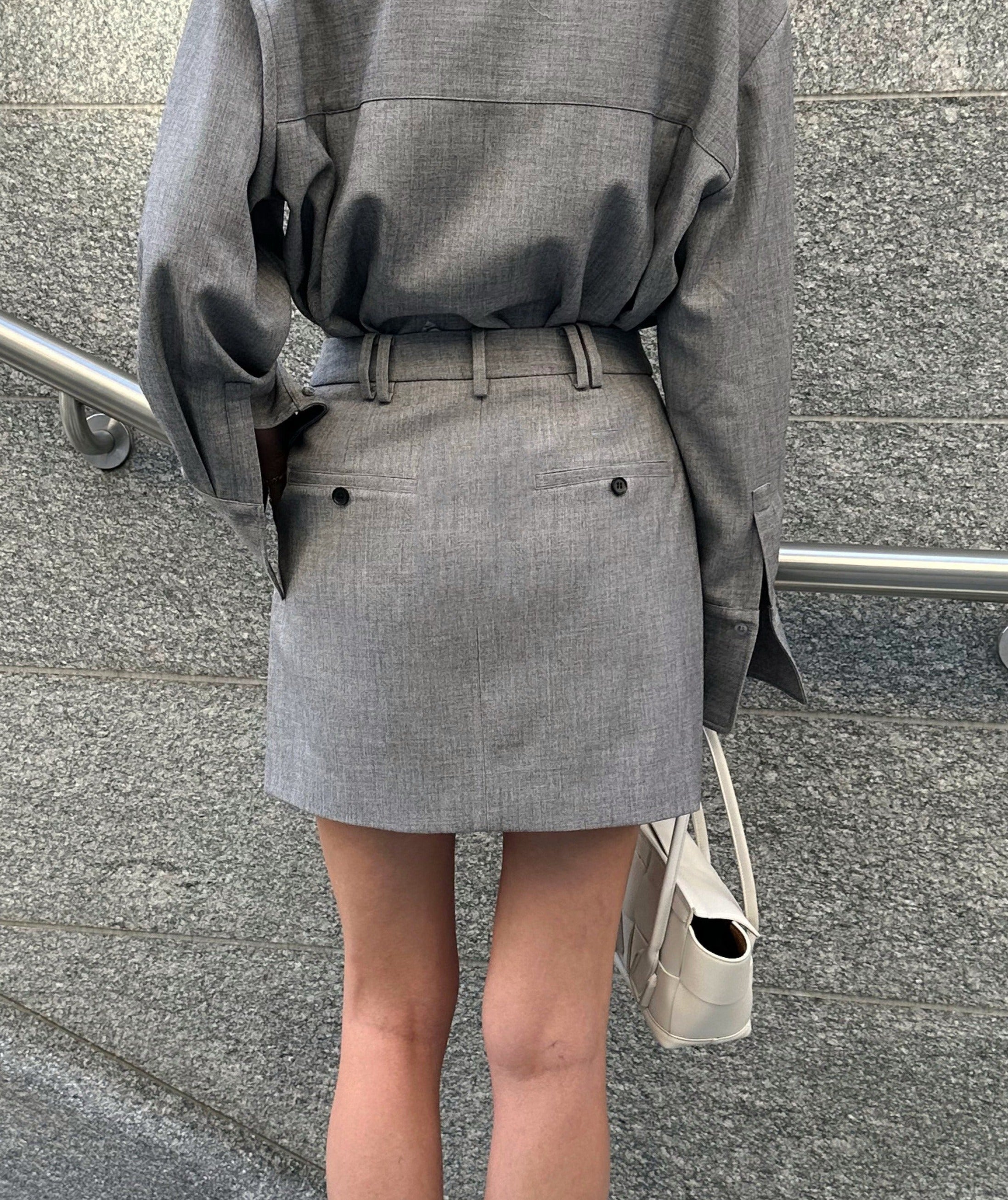 LUA MINI SKIRT | melange grey