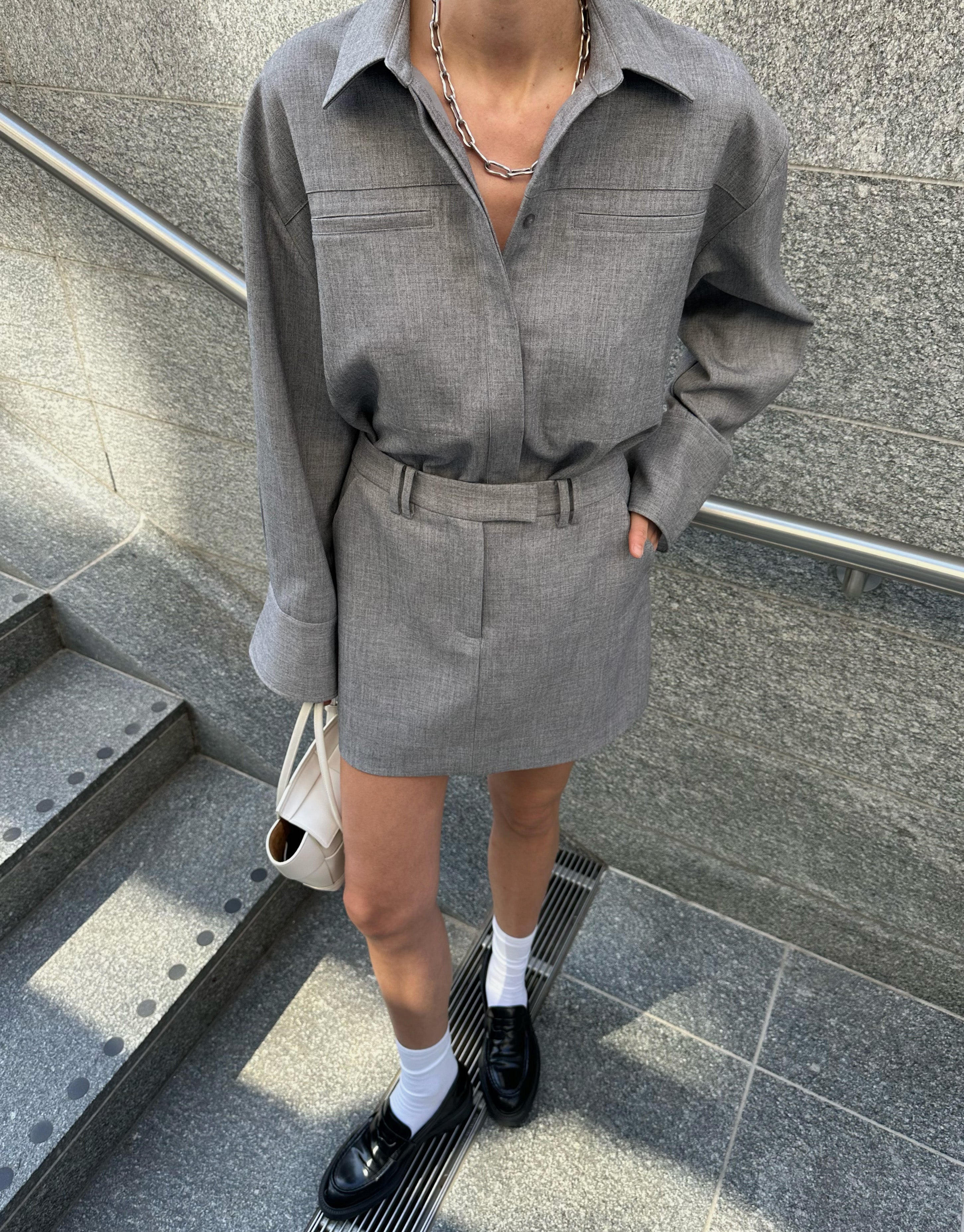 LUA MINI SKIRT | melange grey