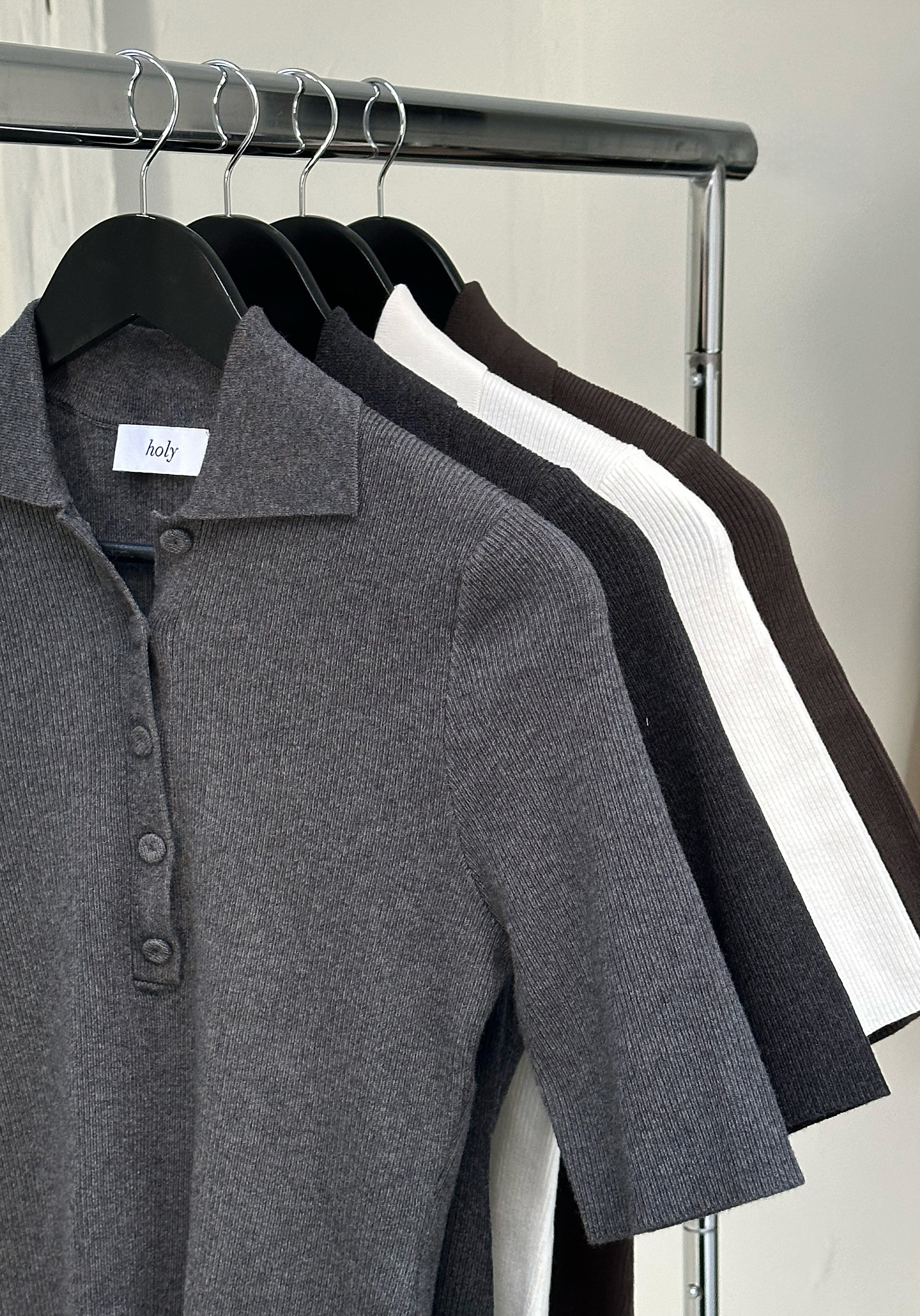 DREW POLO TEE | dark brown