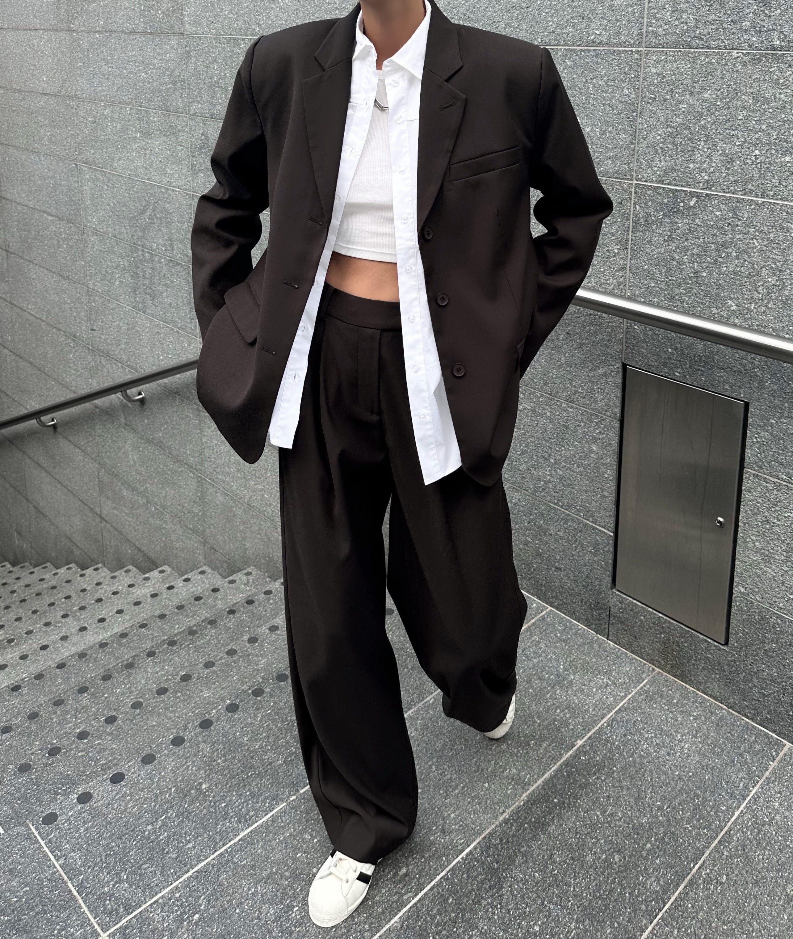 MAEVE BOXY BLAZER | dark brown