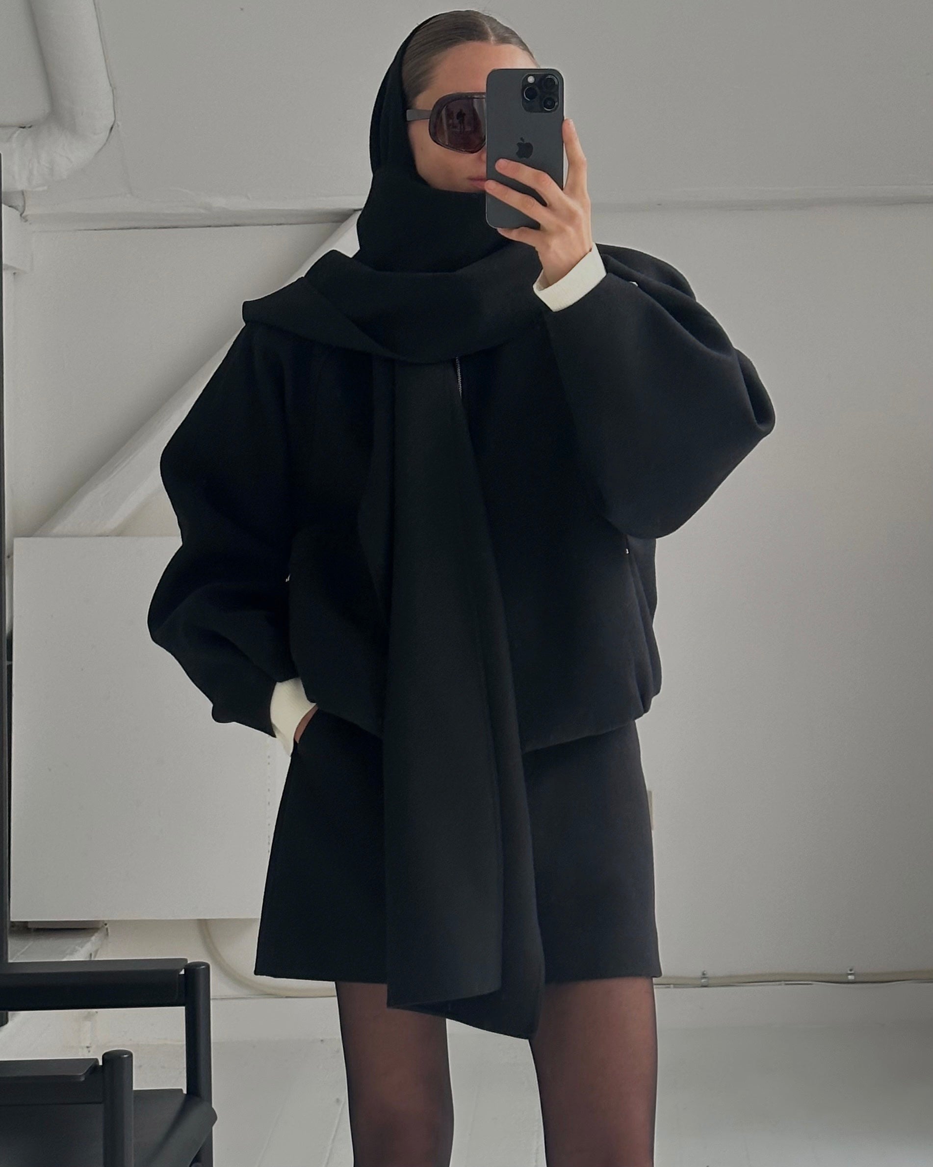 SLOANE WOOL BOMBER  | black