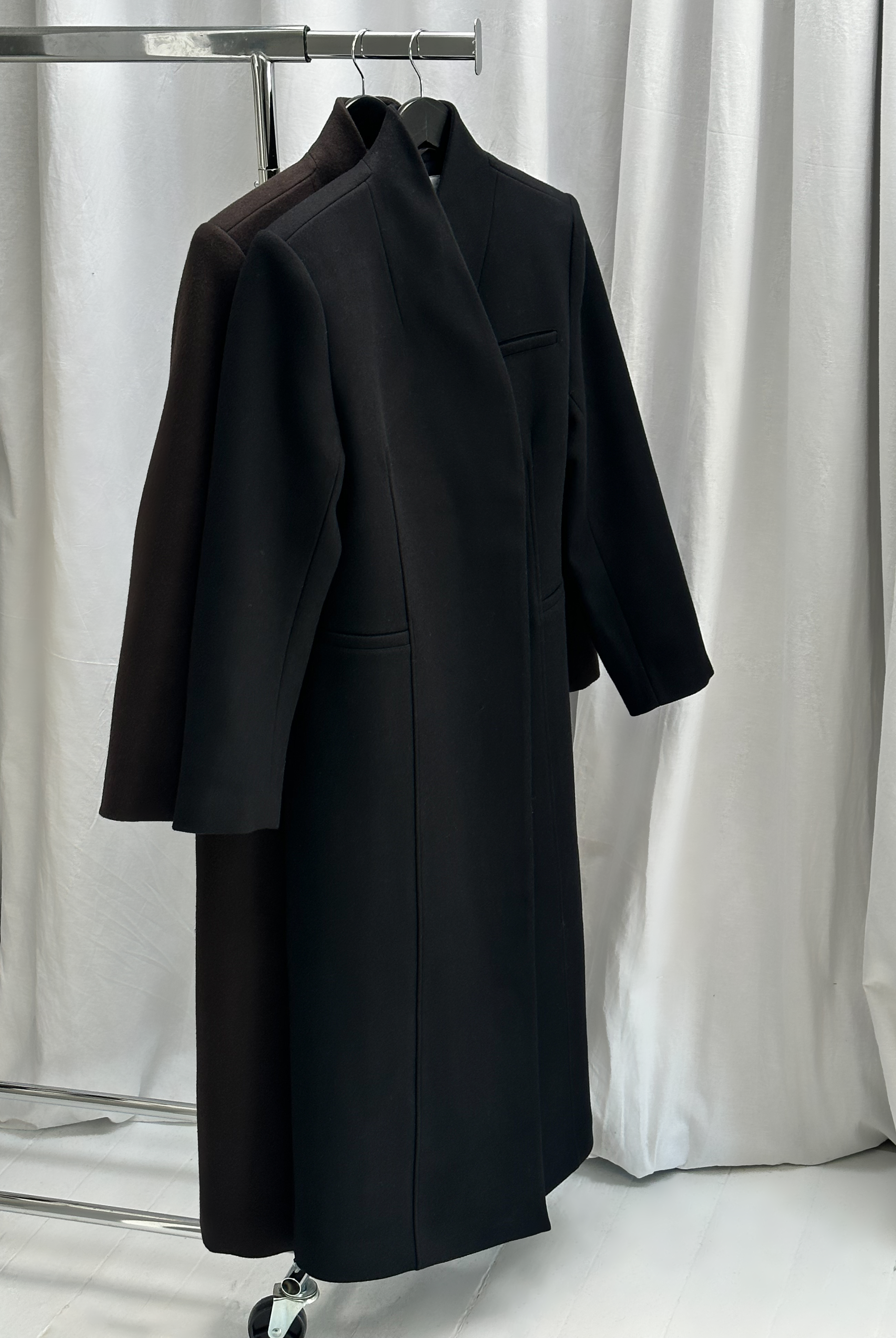 VALLI WOOL COAT | dark brown