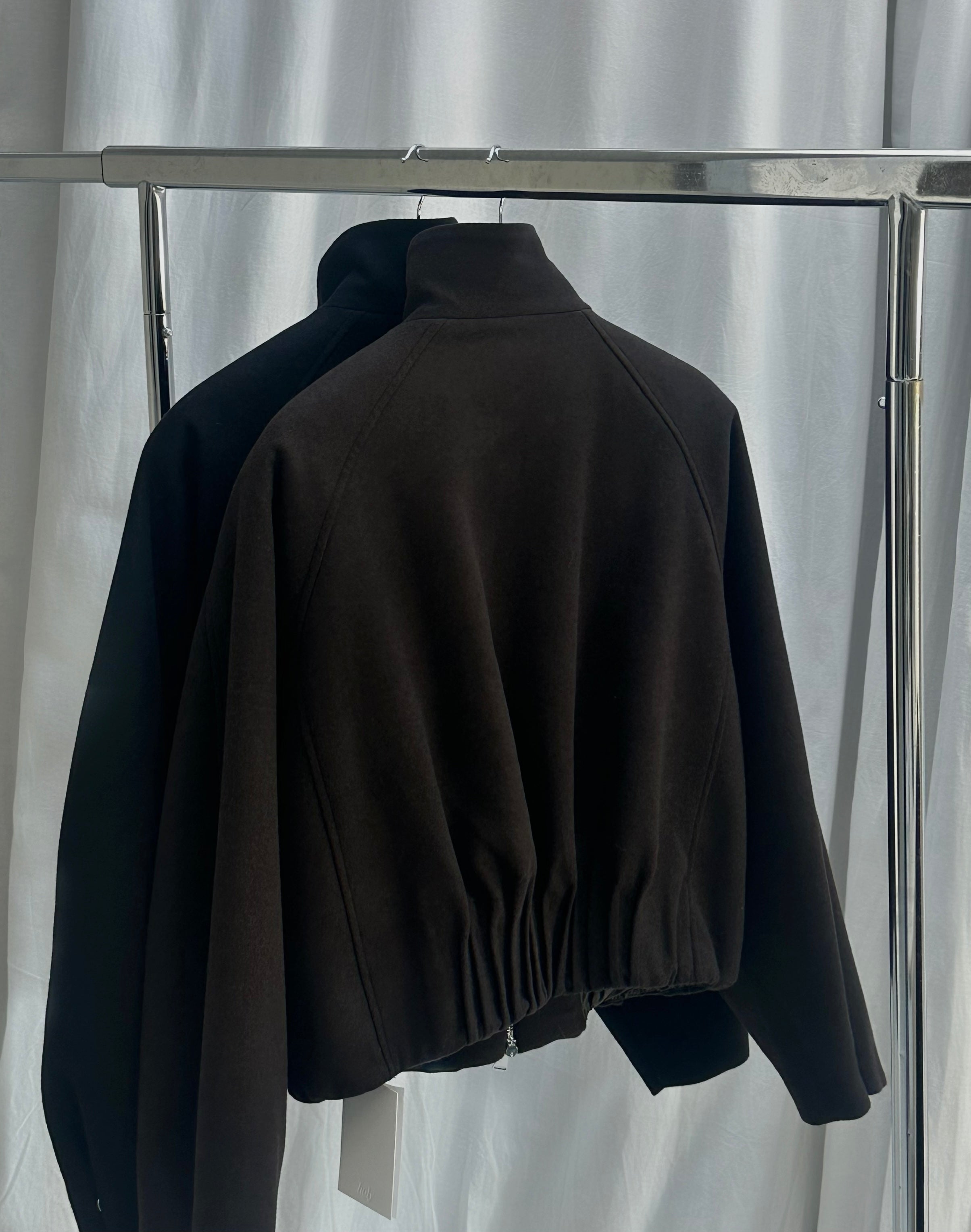 SLOANE WOOL BOMBER  | dark brown