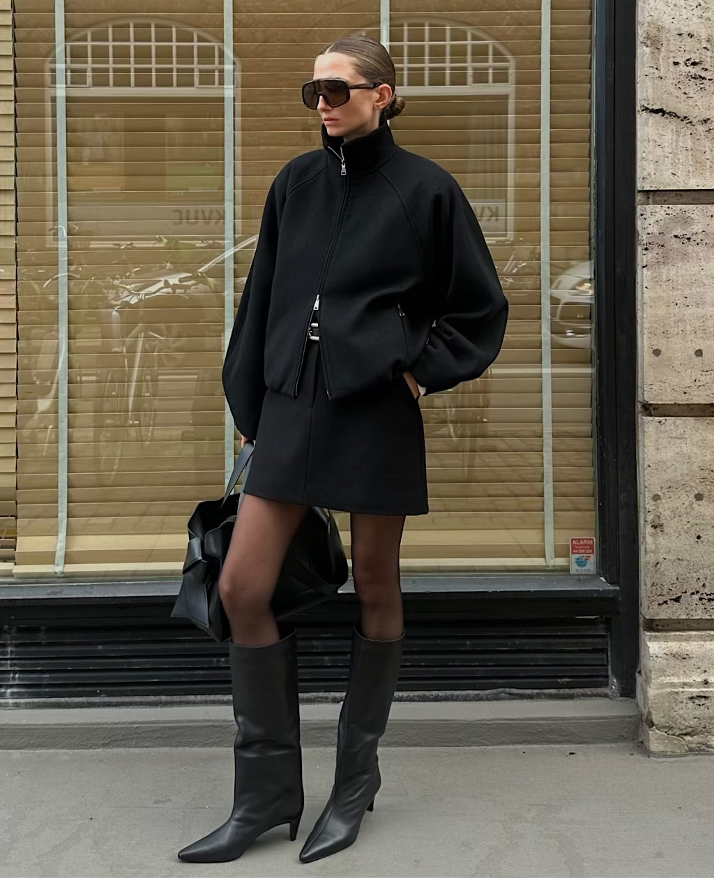 SLOANE WOOL BOMBER  | black
