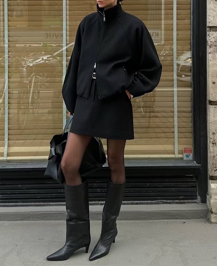 SLOANE WOOL BOMBER  | black