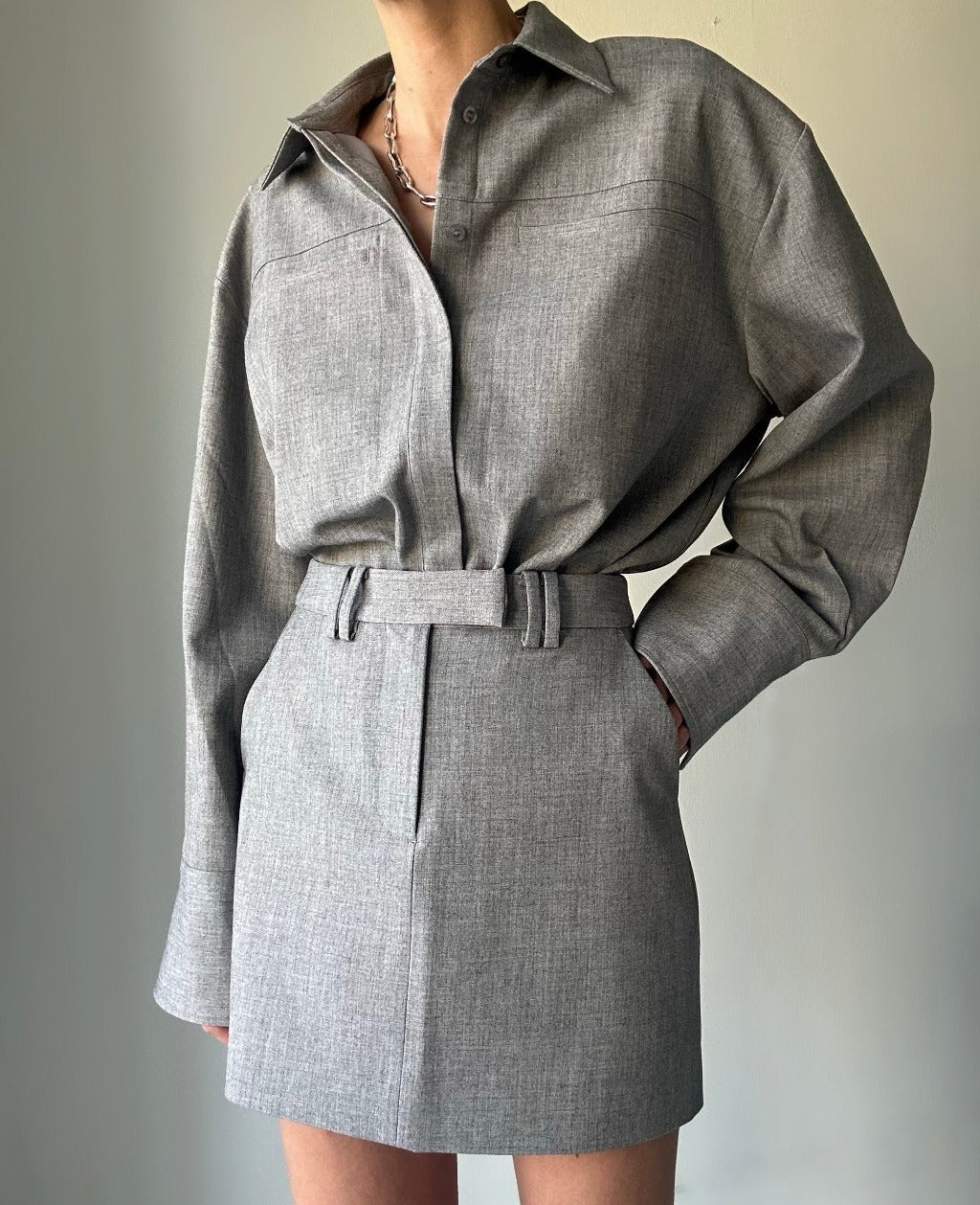 LUA MINI SKIRT | melange grey