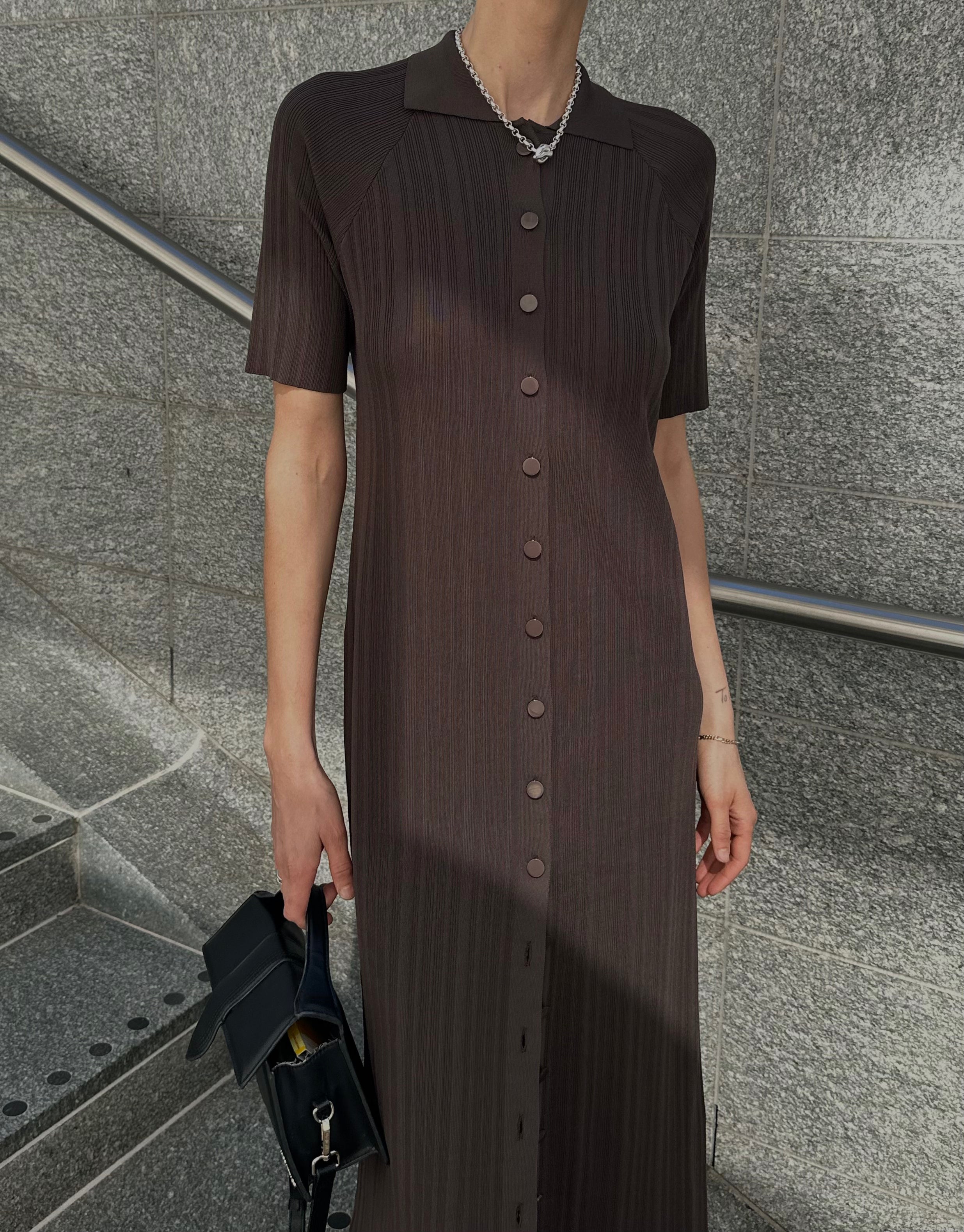 FLOW DRESS | chocolate brown