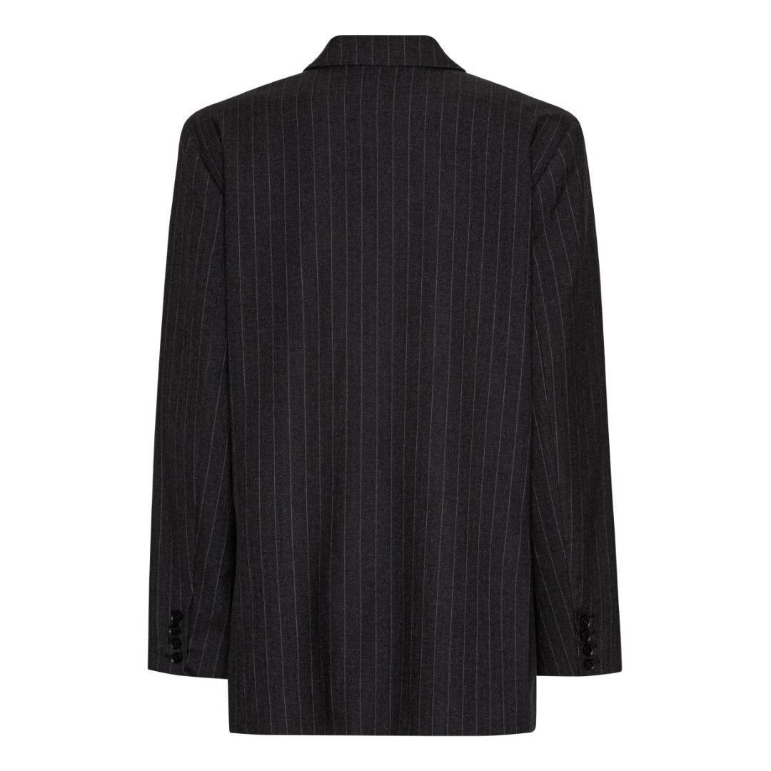 MAEVE BOXY BLAZER | pin striped dark grey