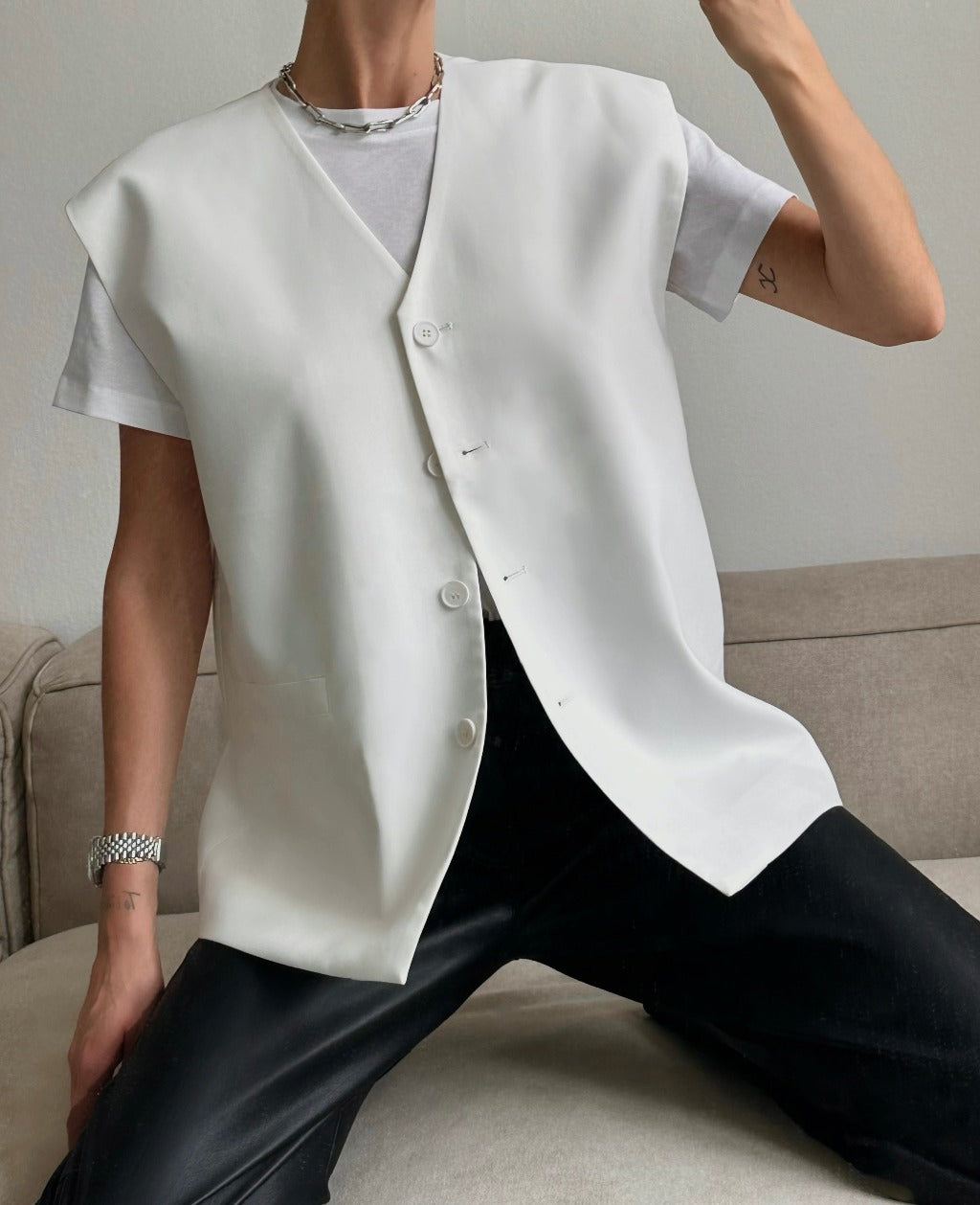 ROWE VEST | off white