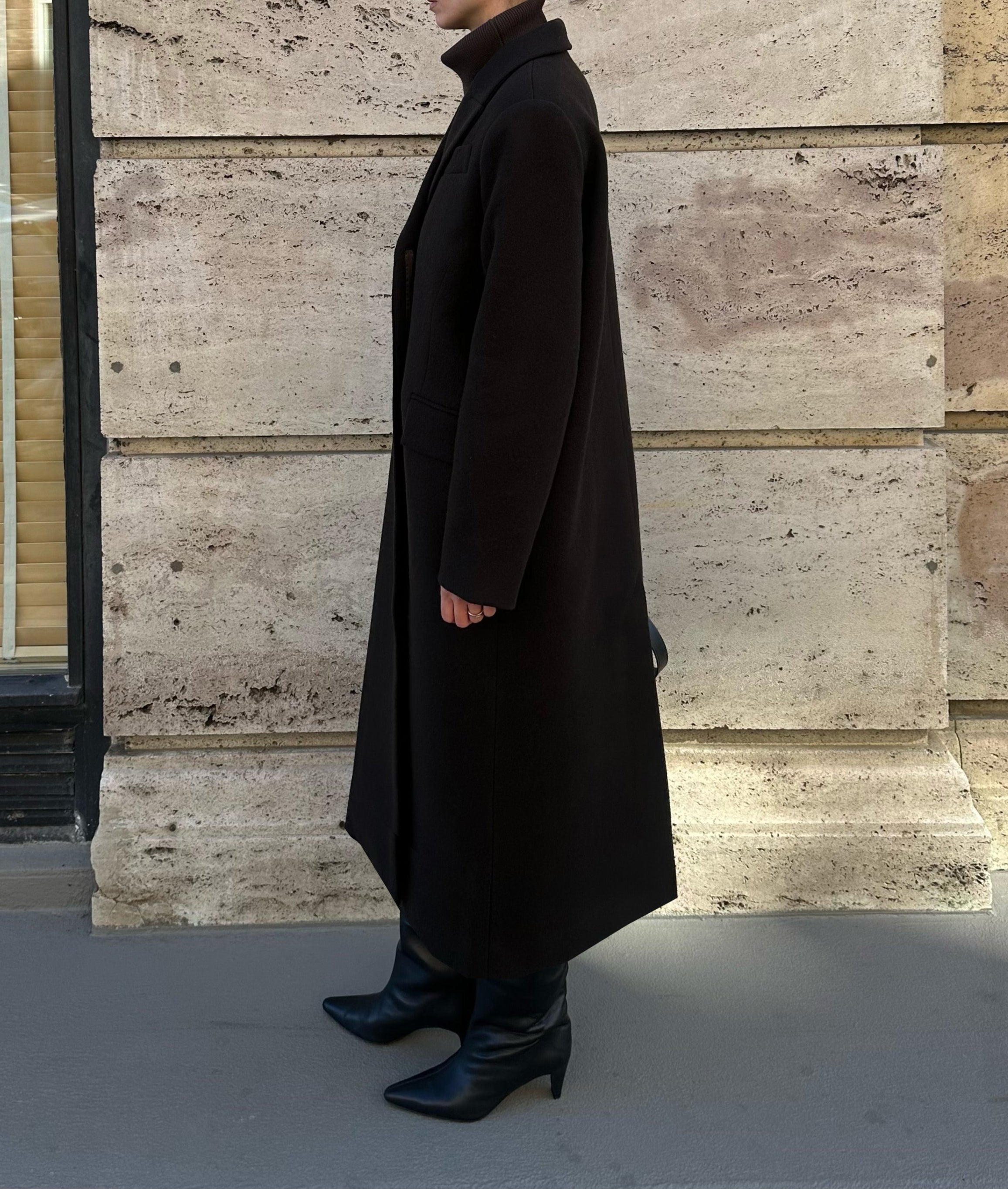 RAYE WOOL COAT | dark brown