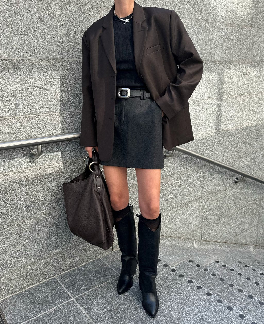 MAEVE BOXY BLAZER | dark brown