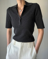 DREW POLO TEE | dark grey