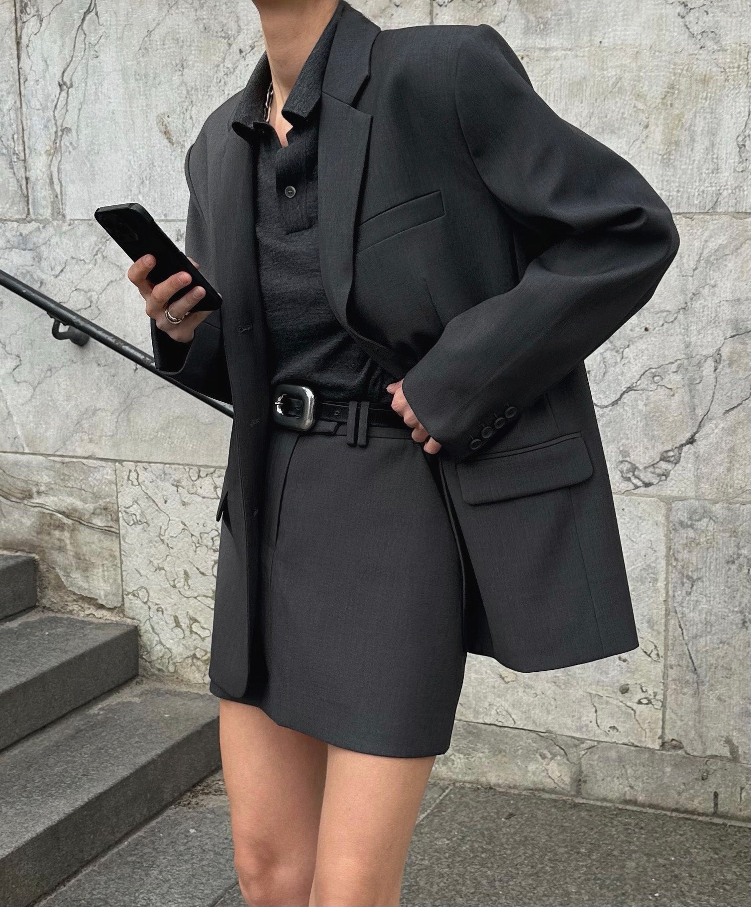 MAEVE BOXY BLAZER | dark grey