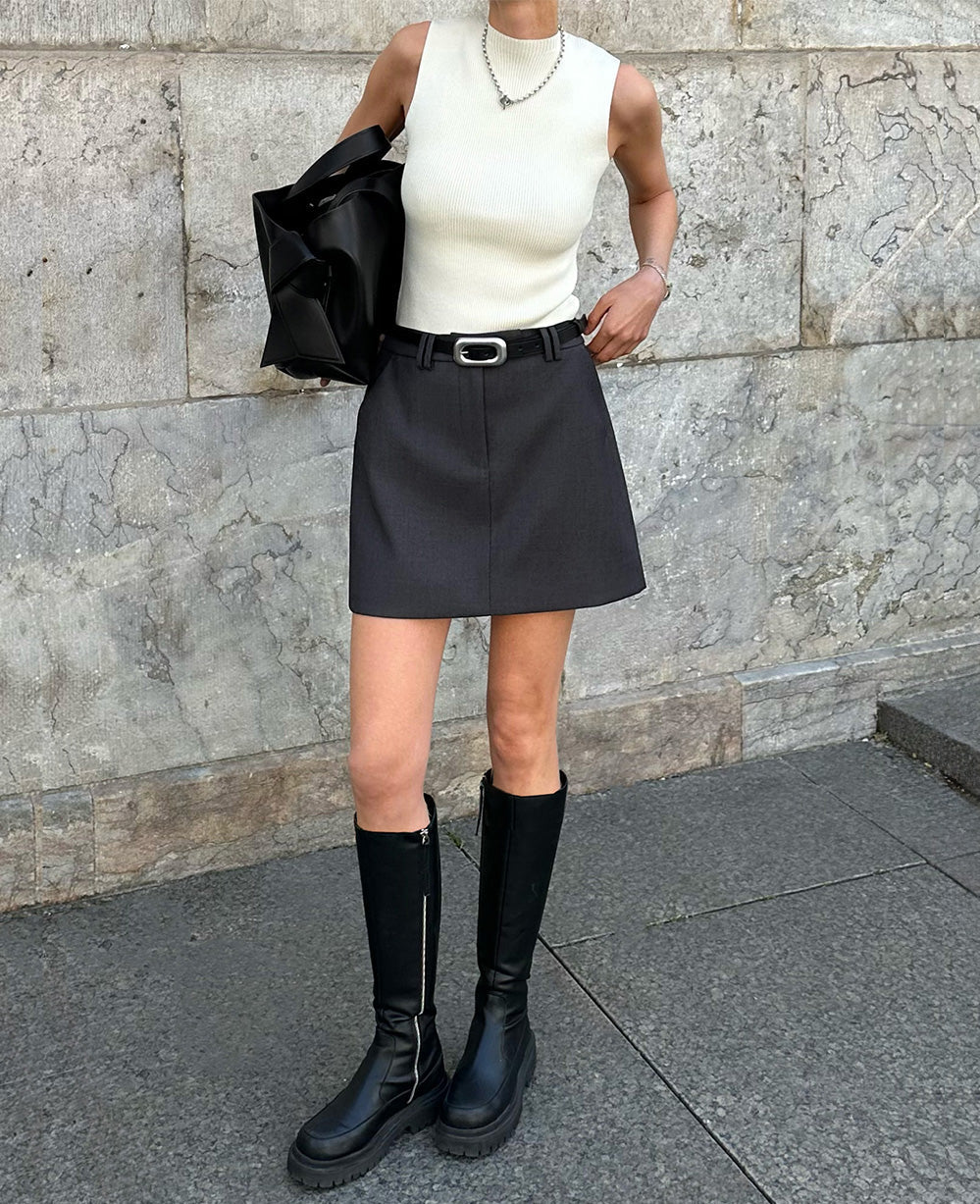 LUA MINI SKIRT | dark grey