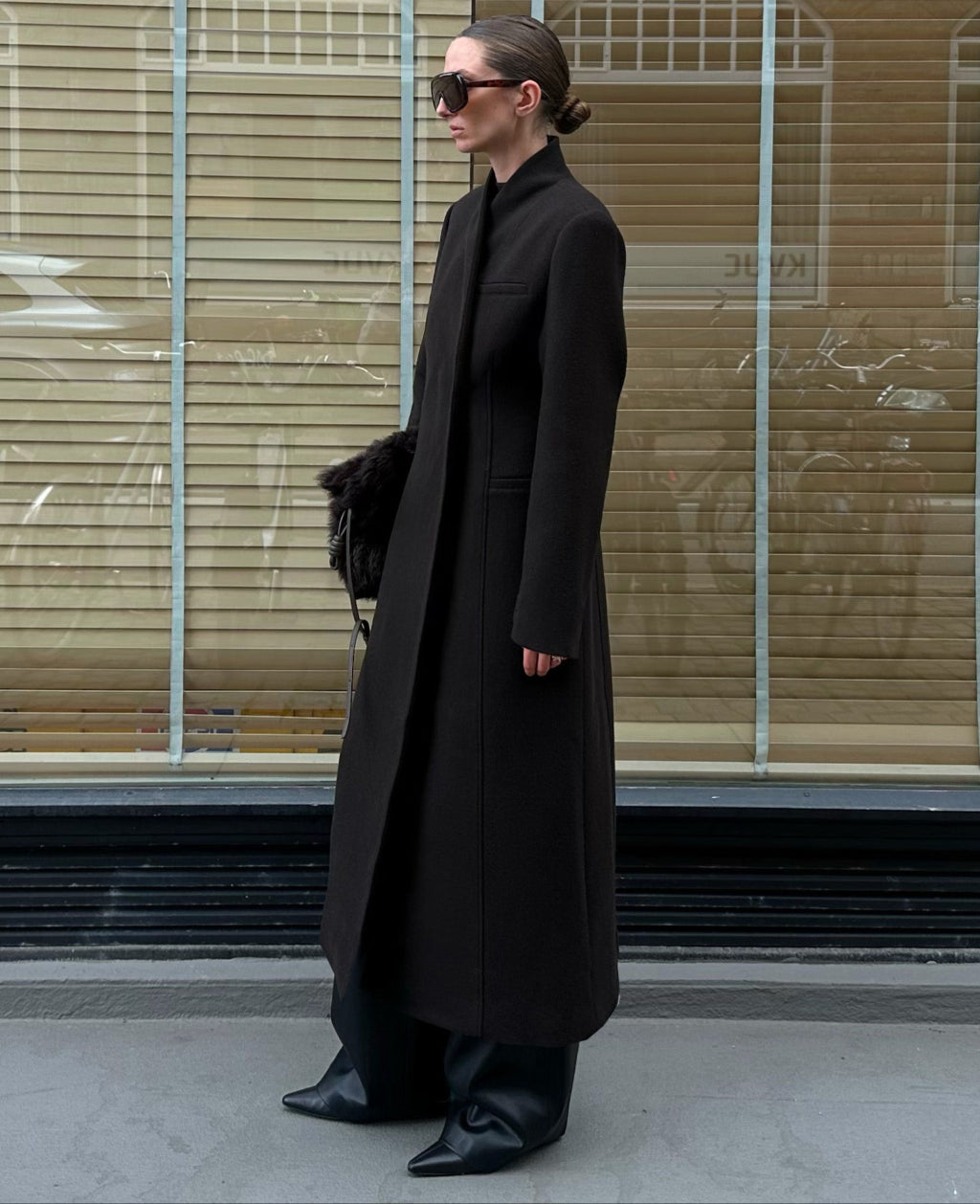 VALLI WOOL COAT | dark brown