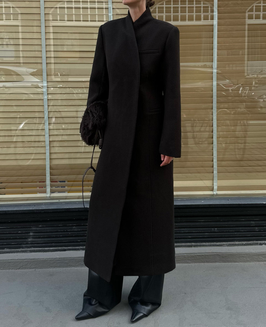 VALLI WOOL COAT | dark brown