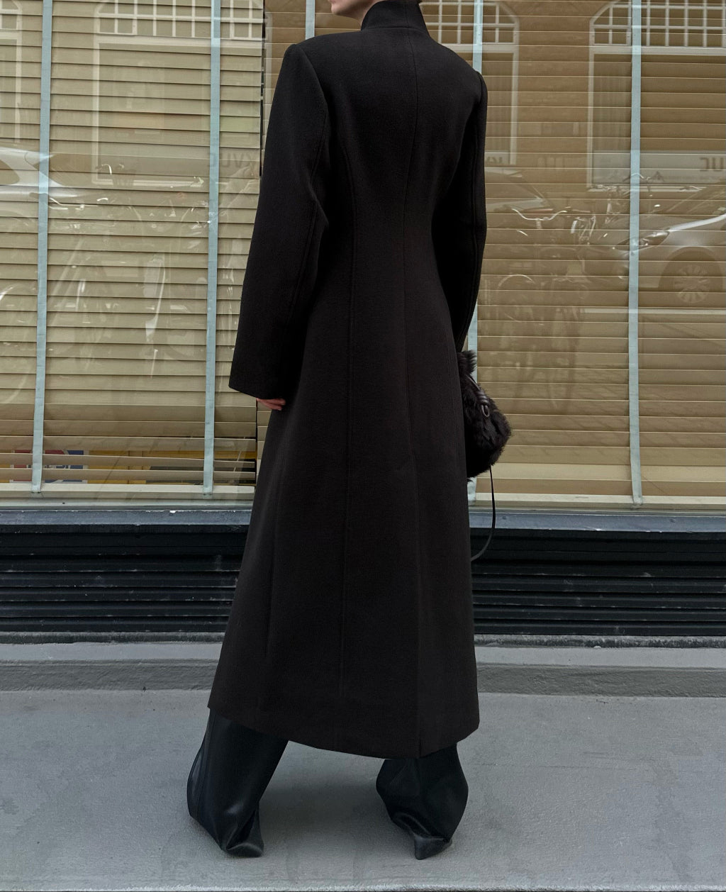 VALLI WOOL COAT | dark brown