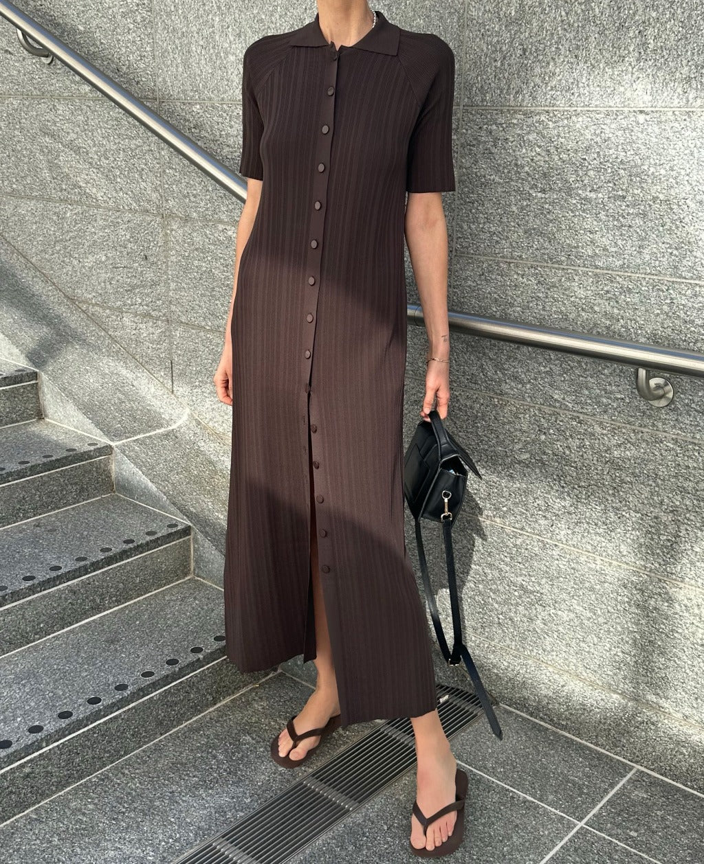 FLOW DRESS | chocolate brown