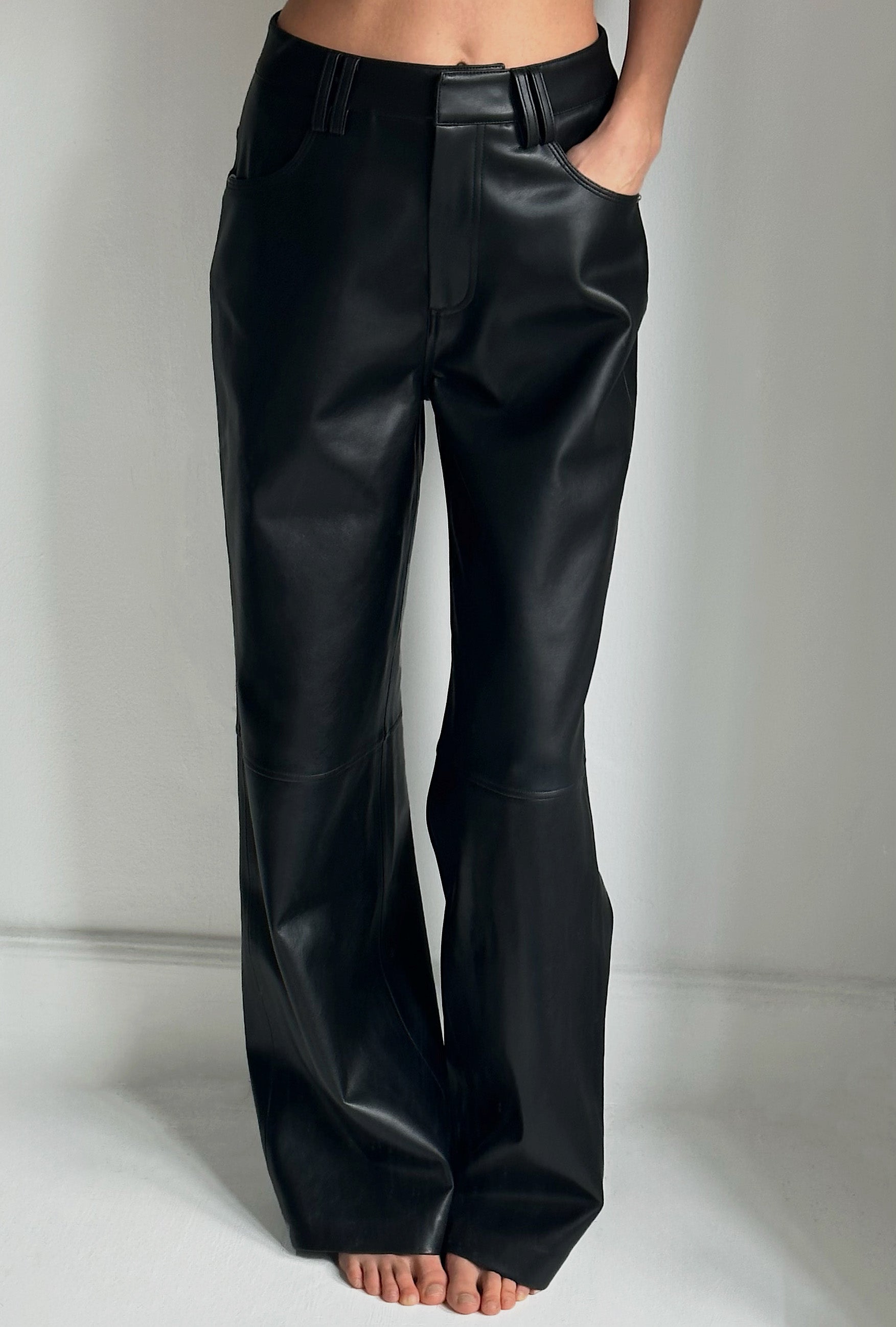 RICK VEGAN LEATHER PANTS | black