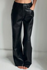 RICK VEGAN LEATHER PANTS | black