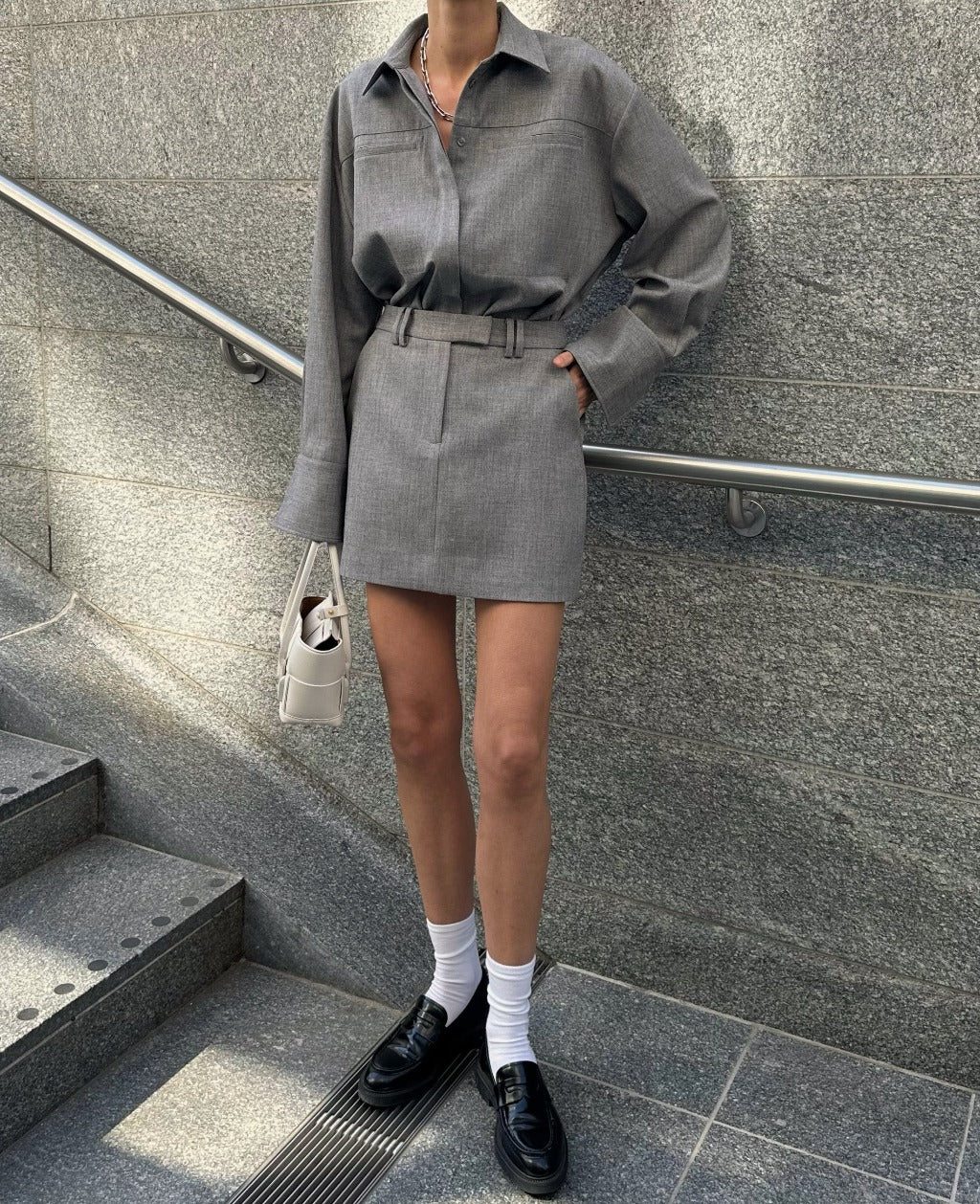 LUA MINI SKIRT | melange grey