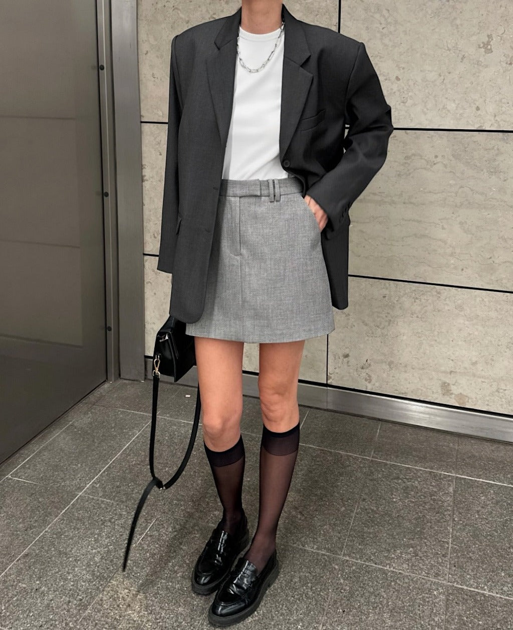 MAEVE BOXY BLAZER | dark grey