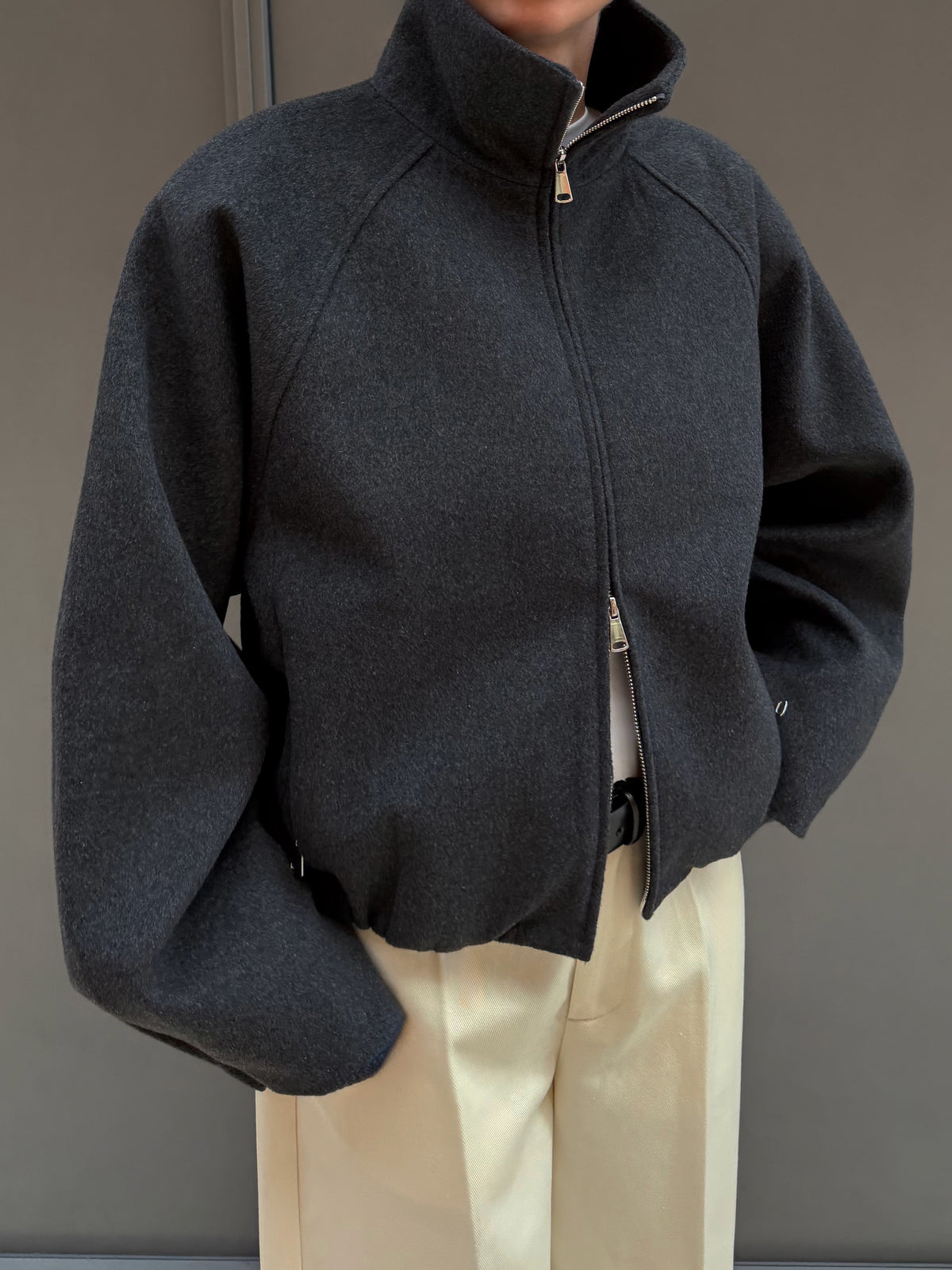 SLOANE WOOL BOMBER  | dark grey