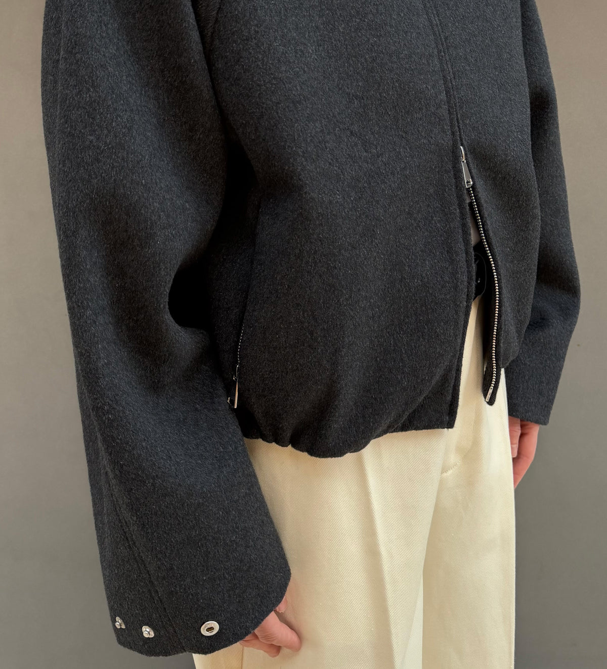 SLOANE WOOL BOMBER  | dark grey