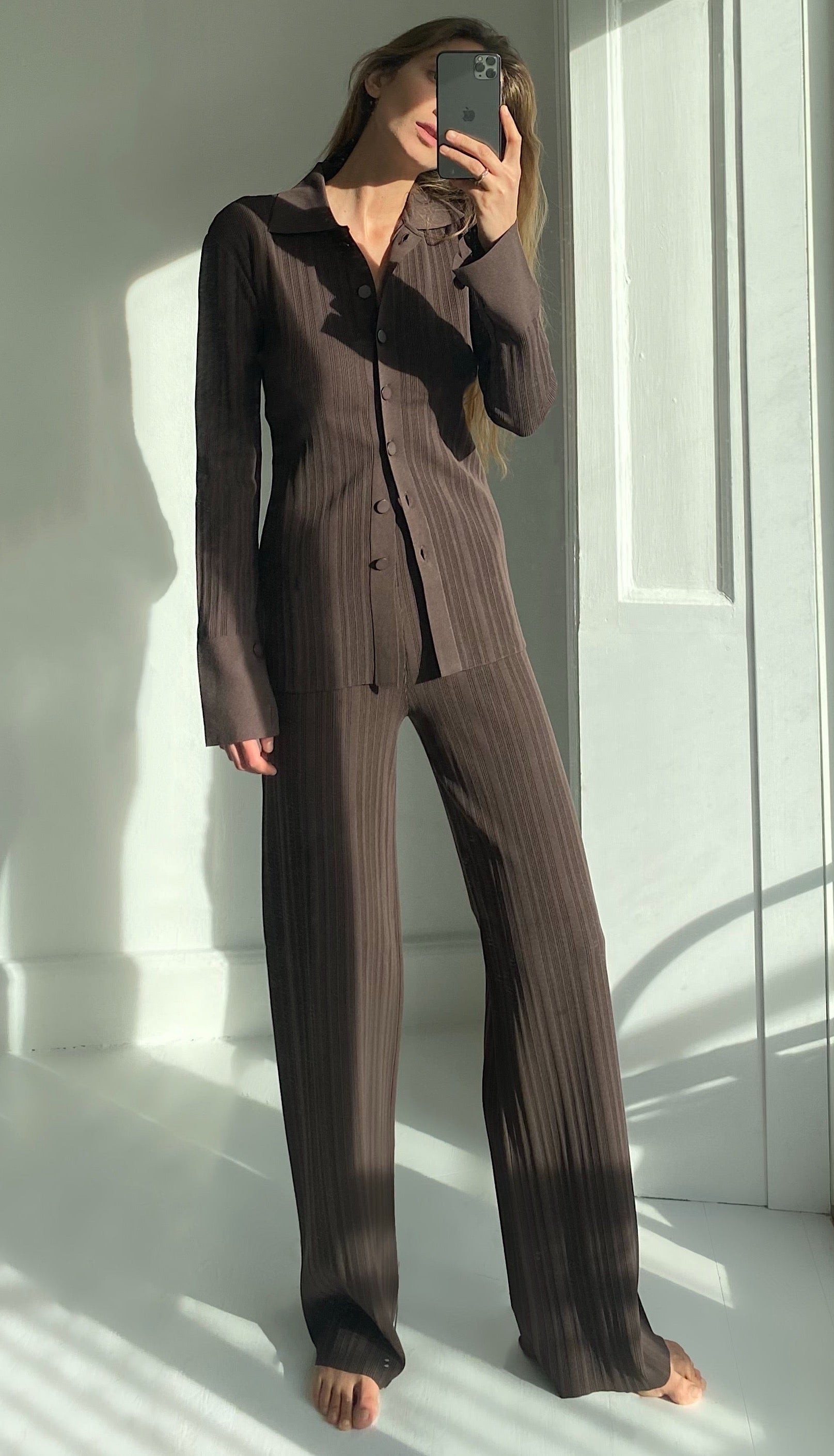 FLOW KNIT SET | chocolate brown