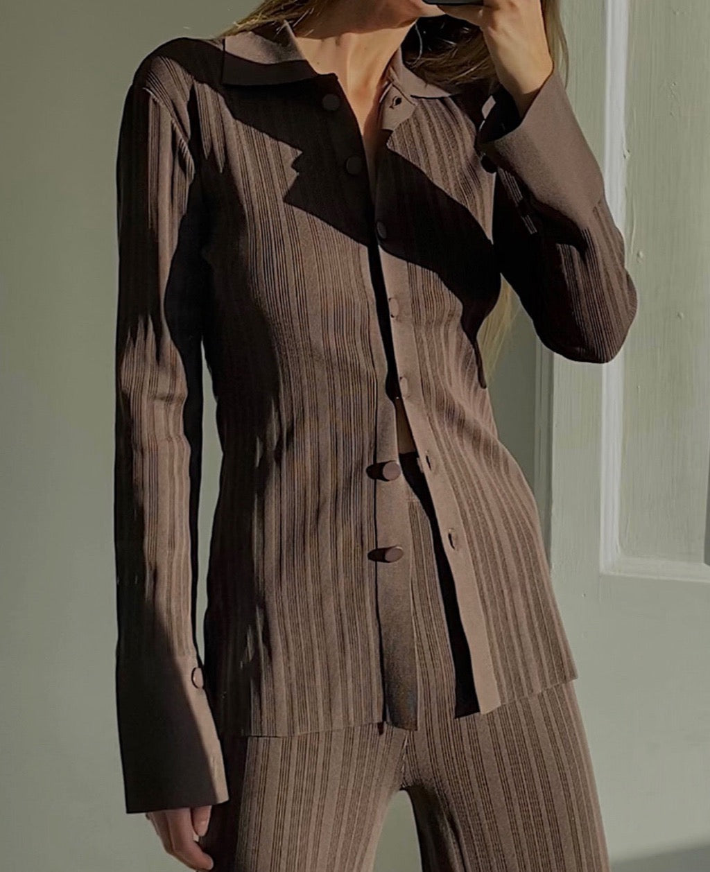 FLOW KNIT SET | chocolate brown