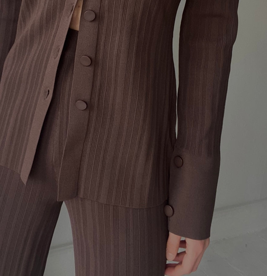 FLOW KNIT SET | chocolate brown